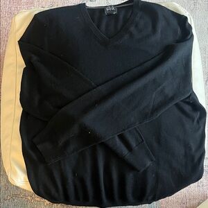 Jos. A. Bank Classic Black V-Neck Wool Sweater